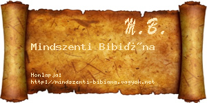 Mindszenti Bibiána névjegykártya